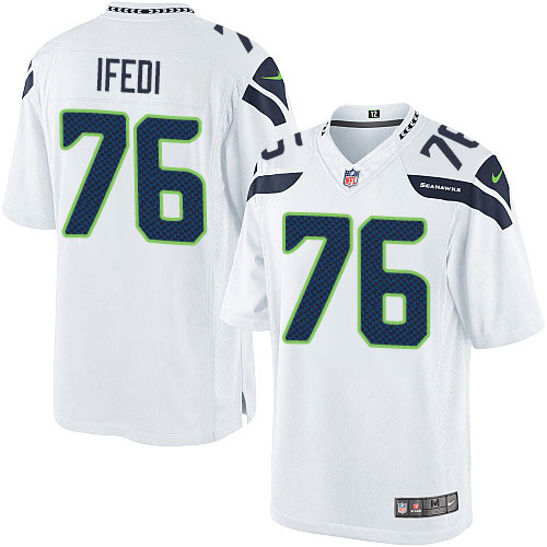 Men's Limited Germain Ifedi Nike Jersey White Road - #76 NFL Seattle Seahawks